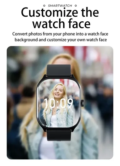 A59 2.01" Smart Watch Bluetooth Call Music Play Display Sports With Wireless Charger &amp; Extra Strap