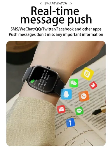 A59 2.01" Smart Watch Bluetooth Call Music Play Display Sports With Wireless Charger &amp; Extra Strap