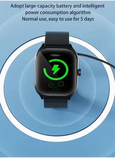A59 2.01" Smart Watch Bluetooth Call Music Play Display Sports With Wireless Charger &amp; Extra Strap