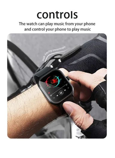 A59 2.01" Smart Watch Bluetooth Call Music Play Display Sports With Wireless Charger &amp; Extra Strap