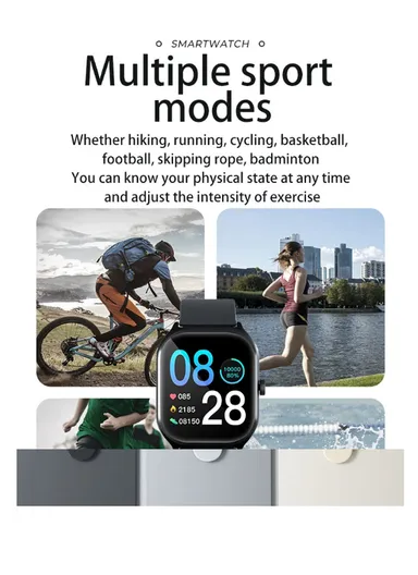 A59 2.01" Smart Watch Bluetooth Call Music Play Display Sports With Wireless Charger &amp; Extra Strap