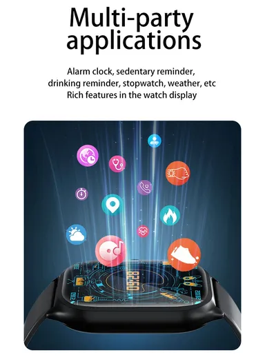 A59 2.01" Smart Watch Bluetooth Call Music Play Display Sports With Wireless Charger &amp; Extra Strap
