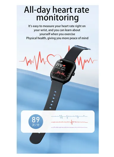 A59 2.01" Smart Watch Bluetooth Call Music Play Display Sports With Wireless Charger &amp; Extra Strap