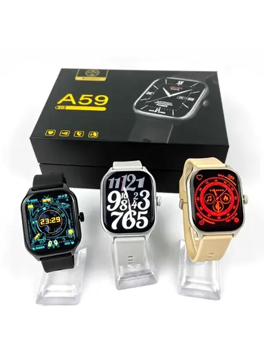 A59 2.01" Smart Watch Bluetooth Call Music Play Display Sports With Wireless Charger &amp; Extra Strap