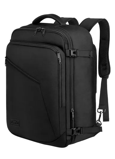 Waterproof Expandable Laptop Backpack, Large Carry-On Travel &amp; School Backpack 1159 - Black