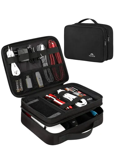 Portable Practical Travel Electronic Organizer - Black