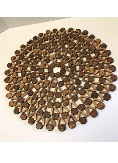 Wooden Beaded Home Multi-Purpose Beauty for Your Kitchen and Living Room ( D38 x H0.5) cm