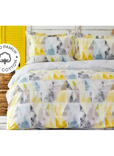 2 Pieces Colorido baby Bedspread Set 170 x 115 Cm - Mustard / Grey