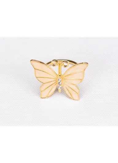 2 Pieces Butterfly Napkin Ring 4 cm - Gold