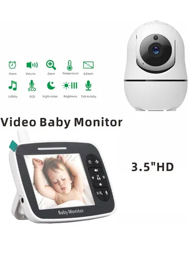 3.5" LCD PTZ Camera 1200mAh 360º Baby Monitor Security Video Camera With Temperature Monitoring, VOX Night Vision SM935H