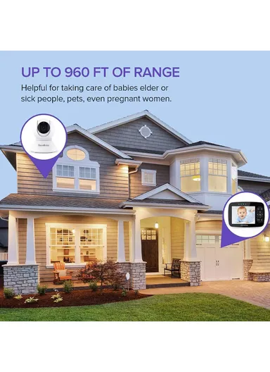 3.5" LCD PTZ Camera 1200mAh 360º Baby Monitor Security Video Camera With Temperature Monitoring, VOX Night Vision SM935H