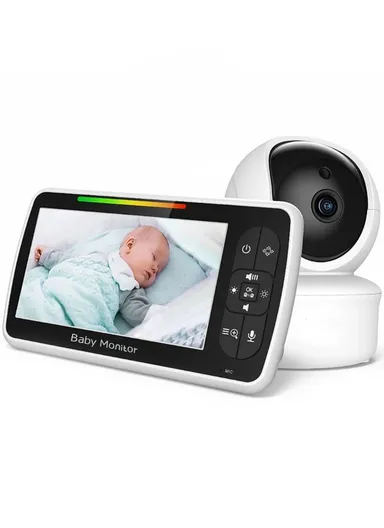 5" LCD PTZ Camera Wireless Baby Monitor 3000 mAh 5.0" Digital Wireless Baby Monitor With Night Vision, Temperature Monitoring &amp; Sweet Music SM650