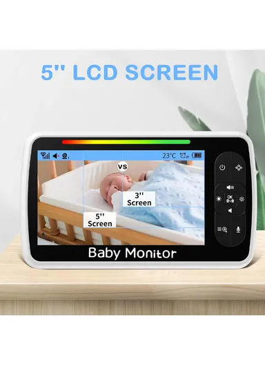 5" LCD PTZ Camera Wireless Baby Monitor 3000 mAh 5.0" Digital Wireless Baby Monitor With Night Vision, Temperature Monitoring &amp; Sweet Music SM650