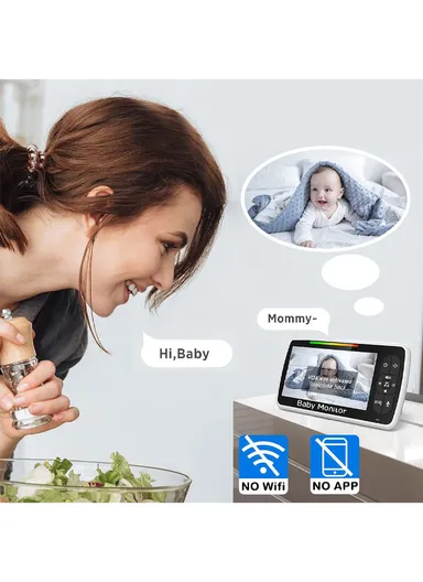 5" LCD PTZ Camera Wireless Baby Monitor 3000 mAh 5.0" Digital Wireless Baby Monitor With Night Vision, Temperature Monitoring &amp; Sweet Music SM650