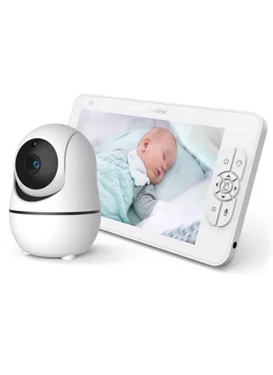 7-Inch Advanced HD Wireless Baby Monitor PTZ Camera Sender Unit with Two-Way Communication and Multi-Angle Monitoring SM70
