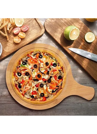 31cm Bamboo Wooden Pizza Serving Board