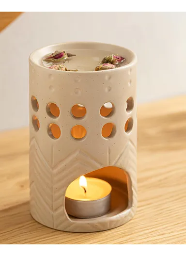 Novia Ceramic Censer 8x8x12.1 cm Cream