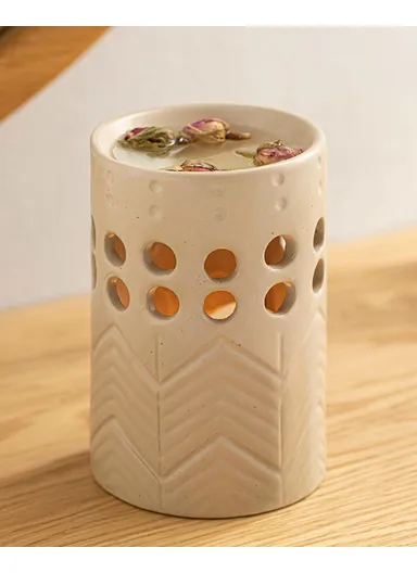 Novia Ceramic Censer 8x8x12.1 cm Cream
