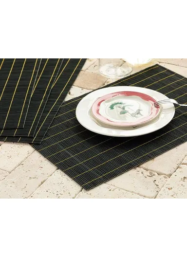 Farleg Bamboo 4 Set Place Mat 45x30 cm Black