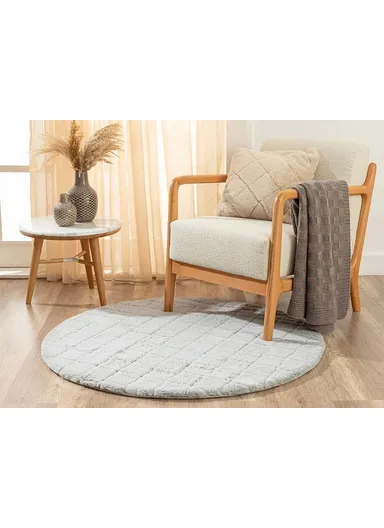 Soft Touch Rabbit Plush Carpet 120 cm Light Grey