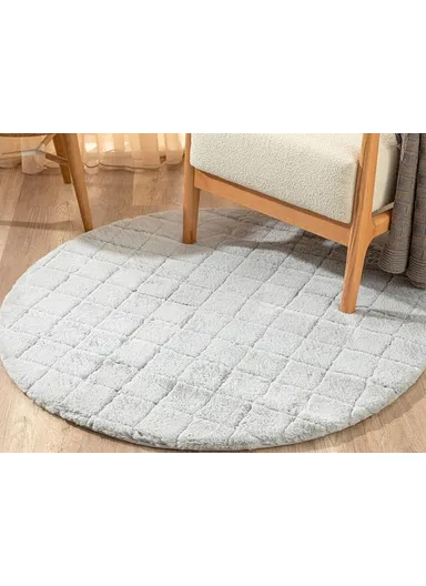 Soft Touch Rabbit Plush Carpet 120 cm Light Grey