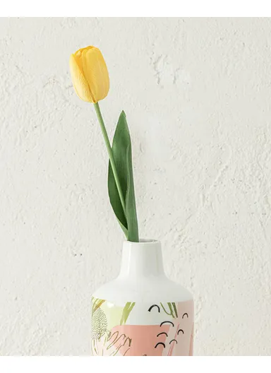 Tulip Garden Single Branch Artificial Flower 45 Cm Yellow