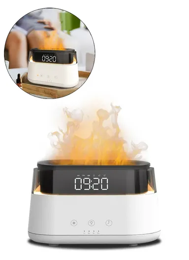 150ML 5W Flame Humidifier With Clock With Intelligent Timed Fragrance Spraying Machine For Home Use JCY/HP-618 (L8 x W18 x H11) cm