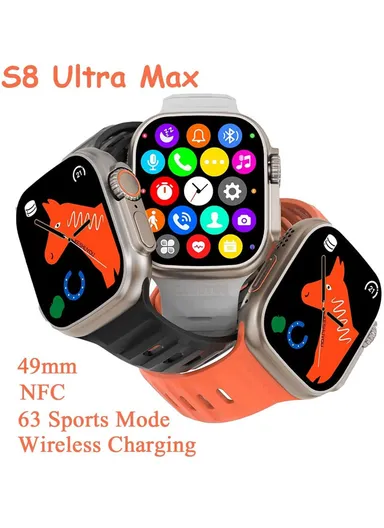 S8 Ultra Max 2.08" Waterproof Smart Watch With Wireless Charging