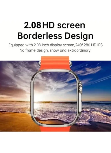 S8 Ultra Max 2.08" Waterproof Smart Watch With Wireless Charging