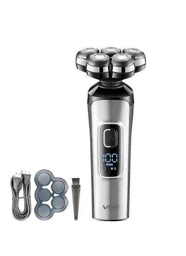5D Rotary Waterproof Portable Electric Shaver For Men With LED Display V-385 (L16.5 x W7 x H4.5)cm