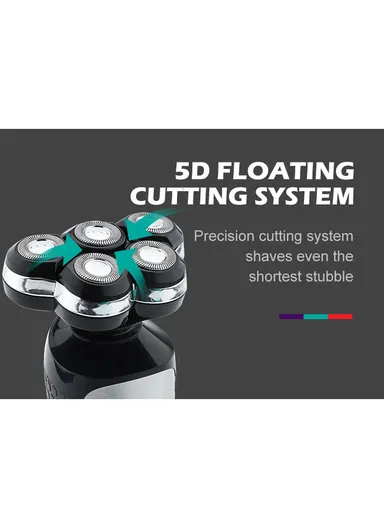 5D Rotary Waterproof Portable Electric Shaver For Men With LED Display V-385 (L16.5 x W7 x H4.5)cm