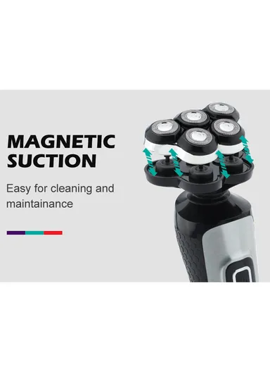 5D Rotary Waterproof Portable Electric Shaver For Men With LED Display V-385 (L16.5 x W7 x H4.5)cm