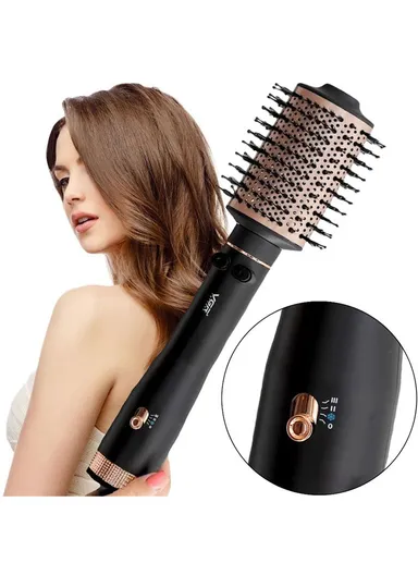 800W Professional Rotating Hot Air Styler Comb with 3 Air Flow Modes V-494 - Black