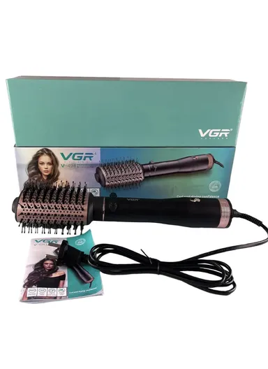 800W Professional Rotating Hot Air Styler Comb with 3 Air Flow Modes V-494 - Black