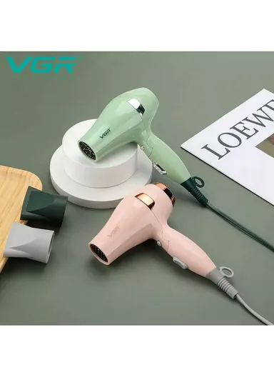 1000W Foldable Portable Unisex Hair Dryer With 3-Speed Switch V-432 (L13 x W6 x H20)cm - Green