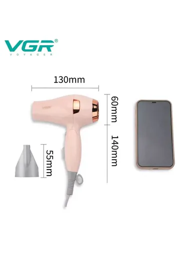 1000W Foldable Portable Unisex Hair Dryer With 3-Speed Switch V-432 (L13 x W6 x H20)cm - Green