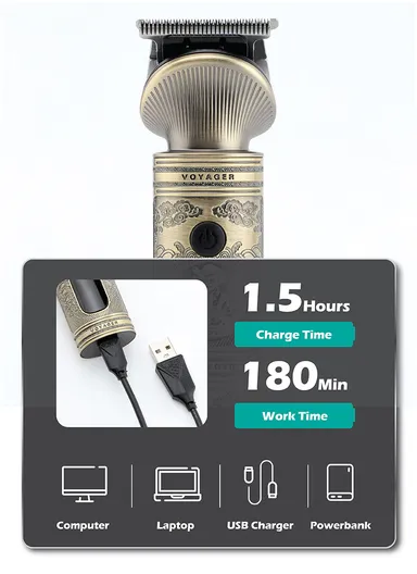 1200mAh 6-in1 Professional Rechargeable Grooming Kit For Men With LED Display V-106