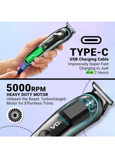 PRECISION T-BLADE 5W 600mAh Hair Trimmer With LED Display V-075