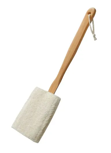 Modern Loofah Scrubber Natural Bath Brush With Wooden Handle (L39.5 x W7 x H2)cm