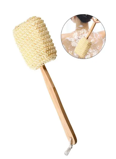 Sponge Shower Natural Brush With Wooden Handle (W9 x H37)cm
