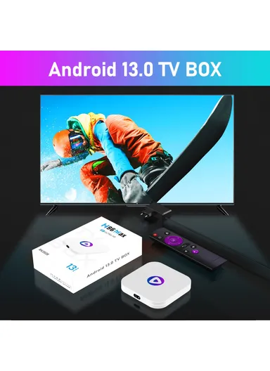 Rockchip 3528 Smart TV Box Android 13 Quad Core 4GB+64GB Set-top Box Support 4K Video Decoding BT 4.0 Media Player H96MAX M1 - EU Plug