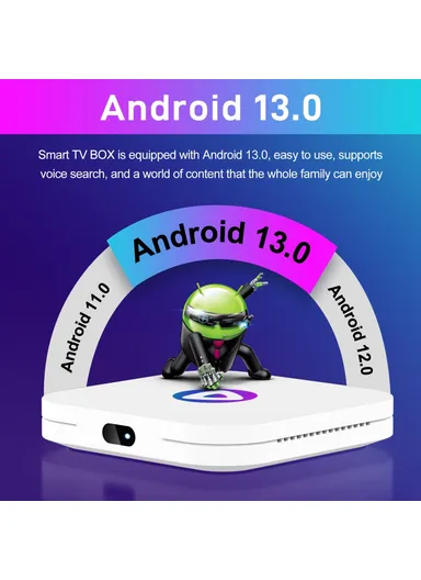 Rockchip 3528 Smart TV Box Android 13 Quad Core 4GB+64GB Set-top Box Support 4K Video Decoding BT 4.0 Media Player H96MAX M1 - EU Plug