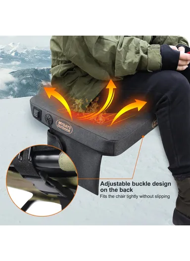 Outdoor Heated Seat Cushion 3 Mode Adjustable USB-Powered Heating Seat Pads for Camping (L38 x W33 x H5) cm