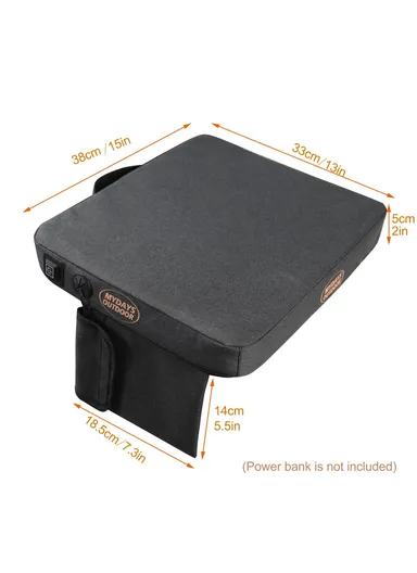 Outdoor Heated Seat Cushion 3 Mode Adjustable USB-Powered Heating Seat Pads for Camping (L38 x W33 x H5) cm
