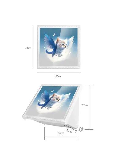 Bathroom Wall-Mounted Folding Cloth Container Picture (L40 x W38)cm - Good Luck