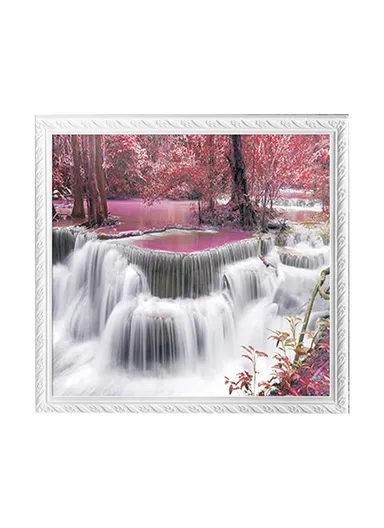 Bathroom Wall-Mounted Folding Cloth Container Picture (L40 x W38)cm - Water Falls