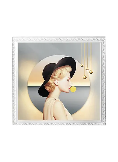 Bathroom Wall-Mounted Folding Cloth Container Picture (L40 x W38)cm - Modern Girl