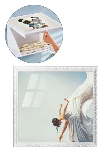 Bathroom Wall-Mounted Folding Cloth Container Picture (L40 x W38)cm - Dancer