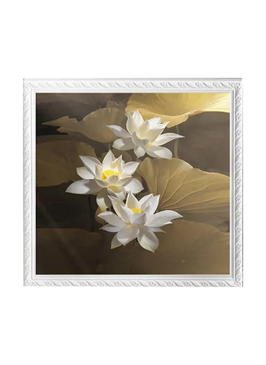 Bathroom Wall-Mounted Folding Cloth Container Picture (L40 x W38)cm - Lotus