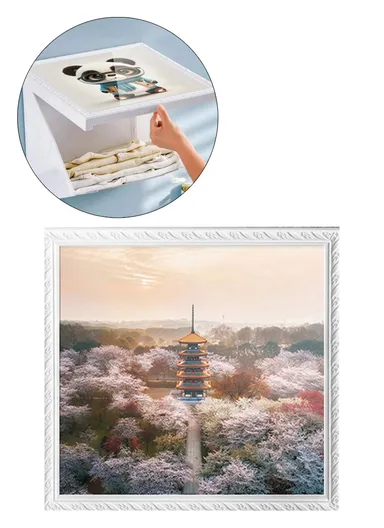 Bathroom Wall-Mounted Folding Cloth Container Picture (L40 x W38)cm - Tower